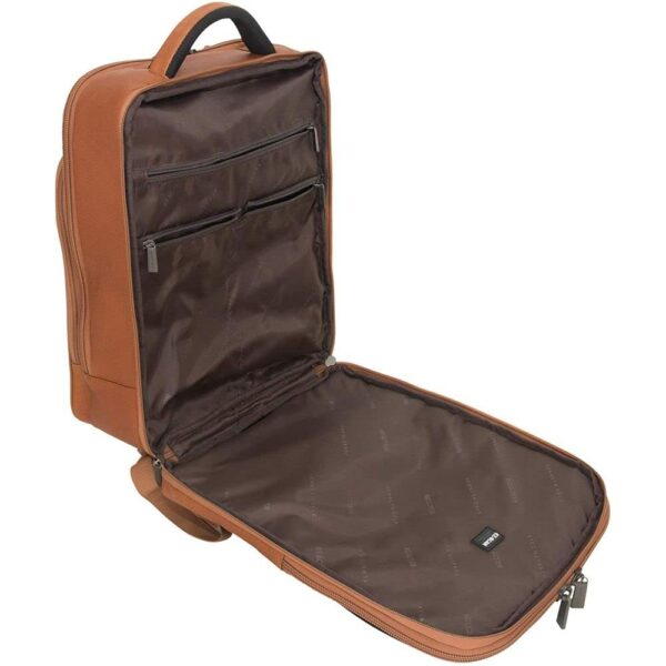 Colombian Leather 16" Manhattan Slim Laptop Travel Backpack, Cognac - Image 4