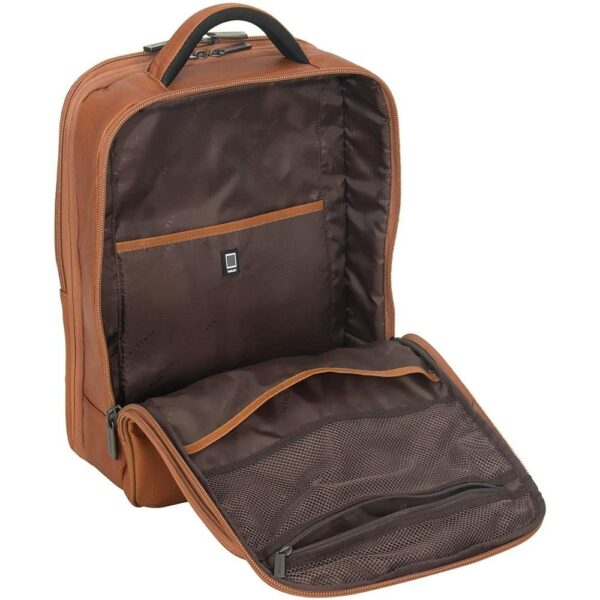 Colombian Leather 16" Manhattan Slim Laptop Travel Backpack, Cognac - Image 5