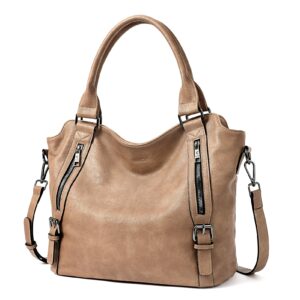 Wireless World Hobo Bags for Women Vegan Leather Handbags Large Ladies Purse Shoulder Bag