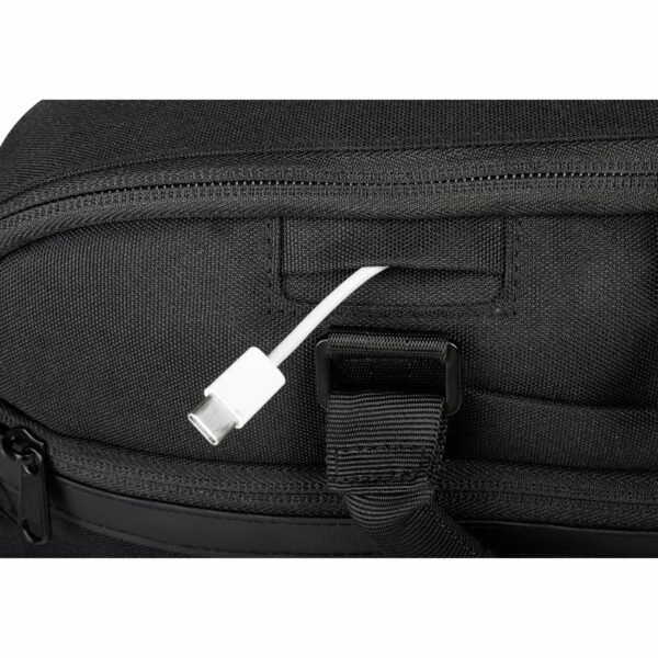 Wireless World Recycled Polyester Slim 16" Laptop Business Briefcase, Black - Image 5