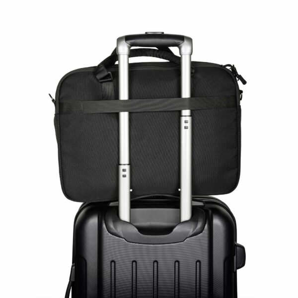 Wireless World Recycled Polyester Slim 16" Laptop Business Briefcase, Black - Image 7